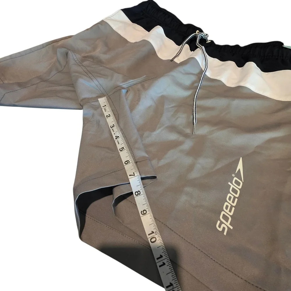 Speedo Mens Swim‎ Trunks XXL Navy White Grey Colorblock UPF 50+ Board Shorts NEW